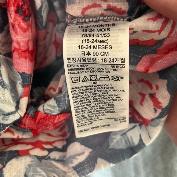 Gap baby floral onesie tank 18-24 - Picture 4 of 6